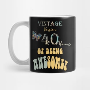 Vintage Version 40 Years of Being Awesome 40th Birthday Mug